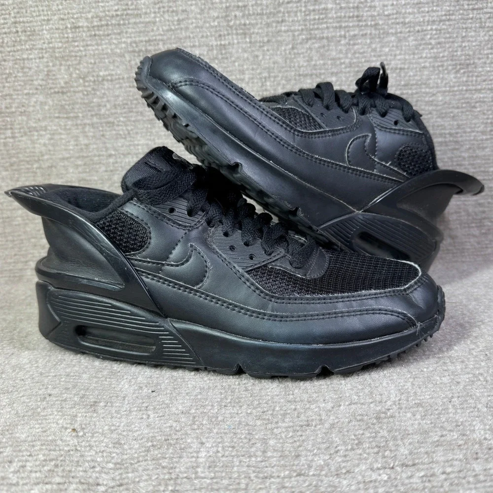 Nike‎ Air Max 90 FlyEase Kids 4.5Y Black Triple CV0526-002